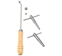 Doumneou Llave de mantenimiento de cuerno de reparación de codo de trompeta con de madera maciza, herramientas de boca de trompeta para trompeta y cuerno francés