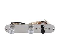 Doumneou Perillas de interruptor de arnés de placa de control precableada con cable de 3 vías cromadas para piezas de guitarra Tele