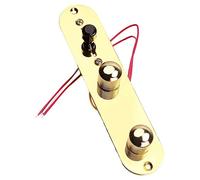 Doumneou Placa de puente de sillín de 3 vías, placa de control para piezas de guitarra eléctrica, accesorio de guitarra, color dorado