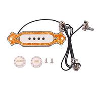 Doumneou precableada para caja de cigarrillos de 4 cuerdas, Humbucker con perilla de control de tono de volumen, color amarillo