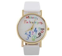 Doumneou Relojes de Pulsera de las Mujeres Relojes Whatever I am Late letra Relojes Color:, Color ., Correa