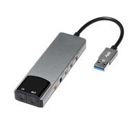 Doumneou Tarjeta de sonido 6 en 1 para computadora 5.1 USB tarjeta de sonido externa convertidor de audio multifunción para portátil tarjeta de sonido de aluminio duradera fácil de instalar fácil de