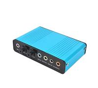 Doumneou Tarjeta de sonido externa envolvente USB de 6 canales 5.1/7.1 para PC, portátil, tableta, audio, tarjeta adaptadora óptica fácil de instalar (azul)