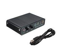 Doumneou - Tarjeta de sonido USB de 6 canales, 5.1, convertidor de tarjetas de sonido con reverberación externa, compatible con tasa de interferencia, 48 khz Win7 negro