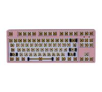 Doumneou Teclado mecánico de 87 teclas, placa de soldadura, asiento de , teclado de intercambio en caliente, teclas tipo C, separación de líneas, rosa