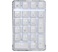 Doumneou Teclado numéricos mecánicos Interruptor marrón cable teclado de cristal Comedor blanco Detrás de 21 teclas Mini teclado