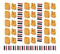 Doumneou XT30 15 pares de conectores de batería macho hembra XT30U macho hembra conectores redondos hembra con tubo termorretráctil
