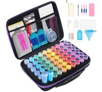Douorgan Contenedores de almacenamiento de pintura de diamantes, 60 ranuras, accesorios y herramientas de pintura de diamantes, organizador portátil de pintura de diamantes, a prueba de golpes, caja