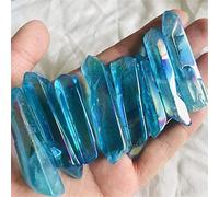 DOUPE Lucky Healing Crystal 1kg Azul Natural electroplato Transparente Cuarzo Solo Cristal Wand Aura lemurian Punto decoración de espécimen Regalos de decoración del hogar (Size : 100g)