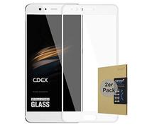 doupi 2X FullCover Protector de Pantalla Compatible con Huawei P10, Cobertura Completa 3D 9H HD Duro Vidrio Templado, 2 Piezas, Blanco