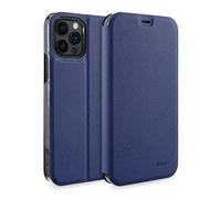 doupi Deluxe FlipCover para iPhone 12 / iPhone 12 Pro (6,1 Pulgada) Carcasa Case magnético Funda Caso tirón Estilo Libro Protector de Cuero Artificial, Azul