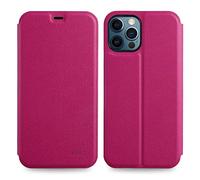 doupi Deluxe FlipCover para iPhone 12 Pro MAX (6,7 Pulgada) Carcasa Case magnético Funda Caso tirón Estilo Libro Protector de Cuero Artificial, Rojo