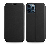doupi Deluxe FlipCover para iPhone 12 Pro MAX (6,7 Pulgada) Carcasa Case magnético Funda Caso tirón Estilo Libro Protector de Cuero Artificial, Negro