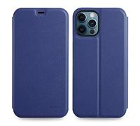 doupi Deluxe FlipCover para iPhone 12 Pro MAX (6,7 Pulgada) Carcasa Case magnético Funda Caso tirón Estilo Libro Protector de Cuero Artificial, Azul