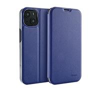 doupi Deluxe FlipCover para iPhone 13 Mini (5,4 Pulgada) Carcasa Case magnético Funda Caso tirón Estilo Libro Protector de Cuero Artificial, Azul