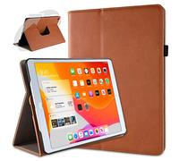 doupi Deluxe Protección Funda para iPad 2020 (8. Gen.), iPad 2019 (7. Gen.) 10.2 Pulgadas, Smart Sleep/Wake Up función 360 Grados giratoria del Caso del Soporte Bolsa, Marrón
