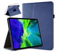 doupi Deluxe Protección Funda para iPad Pro 11 Pulgadas 2020, 2021, Smart Sleep/Wake Up función 360 Grados giratoria del Caso del Soporte Bolsa, Azul