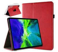doupi Deluxe Protección Funda para iPad Pro 11 Pulgadas 2020, 2021, Smart Sleep/Wake Up función 360 Grados giratoria del Caso del Soporte Bolsa, Rojo