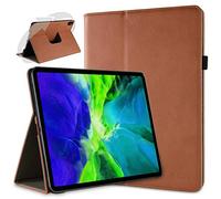 doupi Deluxe Protección Funda para iPad Pro 11 Pulgadas 2020, 2021, Smart Sleep/Wake Up función 360 Grados giratoria del Caso del Soporte Bolsa, Marrón