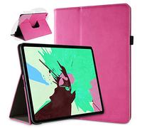 doupi Deluxe Protección Funda para iPad Pro 12,9 Pulgadas (2018), Smart Sleep/Wake Up función 360 Grados giratoria del Caso del Soporte Bolsa, Rosa