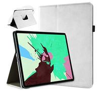 doupi Deluxe Protección Funda para iPad Pro 12,9 Pulgadas (2018), Smart Sleep/Wake Up función 360 Grados giratoria del Caso del Soporte Bolsa, Blanco