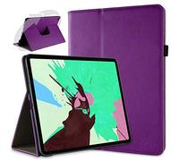 doupi Deluxe Protección Funda para iPad Pro 12,9 Pulgadas (2018), Smart Sleep/Wake Up función 360 Grados giratoria del Caso del Soporte Bolsa, Morado