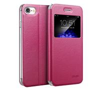 doupi Deluxe Ventana FlipCover para iPhone 6 6S (4,7 Pulgada), Carcasa Case magnético Funda Caso tirón Estilo Libro Protector de Cuero Artificial, Rojo