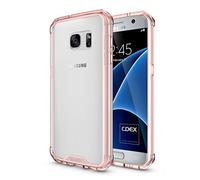 doupi PerfectFit AirClear Funda para Samsung Galaxy S7, Crystal Clear Cubierta Posterior BackCover y Protección, Rosa