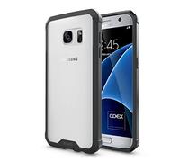 doupi PerfectFit AirClear Funda para Samsung Galaxy S7, Crystal Clear Cubierta Posterior BackCover y Protección, Negro