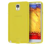 doupi PerfectFit Funda Compatible con Samsung Galaxy Note 3, Tapones de Polvo instalados TPU Ligero Estuche Protección, Amarillo