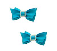 douqu mujeres moda Color cinta lazo boda Rhinestone Crystal Decoración cuadrada zapato Clips charms par