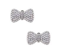 douqu Rhinestone Crystal Pearl dorado y plateado lazo boda novia alta Talón Zapato Clips extraíble Shoe charms-2 pcs