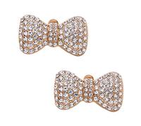 douqu Rhinestone Crystal Pearl dorado y plateado lazo boda novia alta Talón Zapato Clips extraíble Shoe charms-2 pcs