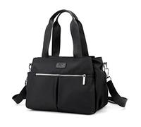 DOURR Hobo - Bolso cruzado de nailon ligero para mujer, con múltiples compartimentos, Black, Medium