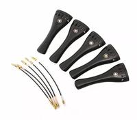 DouscsChart 5 piezas de cordal de violín de 5 cuerdas, tamaño 4/4, piezas de violín de madera de ébano negro