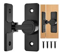 DOUSELLA Pestillo Negro para Puerta de Acero Inoxidable 90° Cerradura Corredera de 90 grados Cerradura de Puerta con Tornillos para Todas las Puertas Interiores y Exteriores