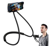 DOUSELLA Soporte para Cuello Perezoso Universal Cuello Soporte Teléfono Ajustable Soporte Móvil Cuello Flexible Soporte para Celular Que Cuelga en el Cuello para Móvil Tablet Smartphone (Negro)