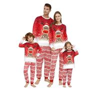 DOUUCO Conjunto Pijamas navideños Familiares, Conjunto a Juego Pareja, Pantalones de Manga Larga, Ropa Dormir navideña Invierno, casa para Mujeres, Hombres y niños