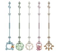 DOUUCO Juego de 5 cadenas para chupete de silicona, con clip para chupete ajustable, cadena para cochecito de bebé, sin BPA, chupete para accesorios de cochecito, tronas, botellas de bebé