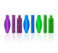 DOUUCO Paquete de 8 lápices masticables de silicona no tóxica, juguete sensorial para masticar con clip para dentición, autismo, TDAH y necesidades de mordida para niños