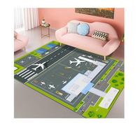 douuyaoo Alfombra para Juegos,Alfombra para niños,avión de Pista de Aeropuerto,alfombras para niños para Sala de Juegos y Dormitorio para niños,Alfombra Antideslizante, Plegable Acolchada