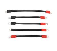 DouWen MO 5 Piezas Cable de Batería para Carro de 4 Gauge, Kit de Cableado de Cobre Puro con Terminales Hexagonales, Universal para Carros de 36V 48V AC DC (Conector Negro y Rojo)