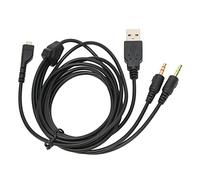 DouWen MO Cable de audio para auriculares de repuesto para 5, 7 Pro, cable con conector USB y doble jack de 3,5 mm con soporte para iluminación RGB, cable de cobre OFC de