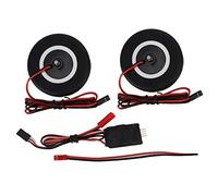DouWen MO de Frenos de Rueda con neumáticos de Goma de 65 mm y Eje de 4 mm para avión RC, Kit de frenado Ajustable a Distancia Compatible con Entrada de batería de 2 a 6S y