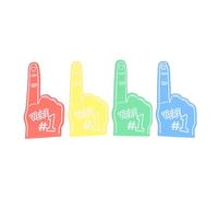 DouWen MO Dedo de Espuma para fanáticos de los Deportes, Big Cheer Gear, 4 Piezas de Cheerrops con Doble Cara, Espuma EVA de Peso para Eventos Deportivos, Fiestas TH, Rojo, Azul, Amarillo y