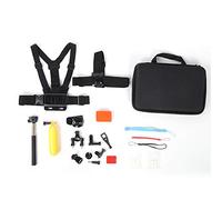 DouWen MO Juego de Herramientas portátil para cámara de acción 12 en 1, Kit de Accesorios para cámara de acción inalámbrica con Correa para el Pecho, Palo de Selfie y Soporte para Manillar d