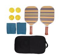 DouWen MO Juego de paletas de Pickleball con Superficie de Fibra de Vidrio, Raquetas de Pickleball con núcleo de Panal, 4 Bolas, 1 Bolsa de Almacenamiento para Deportes