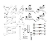 DouWen MO Juego de Piezas de actualización de aleación de Aluminio Totalmente metálico para Coche RC HSP 94122, Kit de Repuesto Duradero de 8 Piezas con componentes metálicos Resistentes a l (Plata)