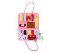 DouWen MO Juguetes de tableros sensoriales, Tablero de Aprendizaje portátil de Fieltro con Letras, números y Habilidades de Vestir para niños pequeños, Kit de Desarrollo de Habilidades básic