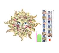 DouWen MO Kit de bricolaje con forma de flor de sol, pintura de diamantes de imitación con colgante colorido, puntos de diamantes de imitación 5D para decoración del hogar, incluye